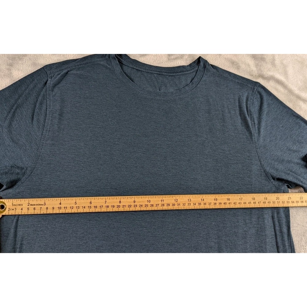 Vuori Shirt Mens Large Blue Heathered Strato Tech Long Sleeve Tee Athletic V178 - Picture 6 of 8